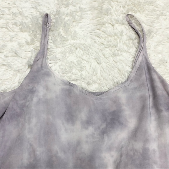 AE Purple Cold Shoulder Tie Dye Tassel Romper Sz S - Picture 7 of 11